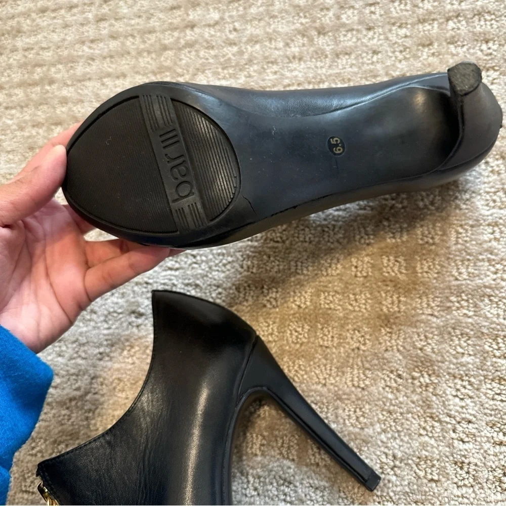 Bar III Womens Stiletto Heels Pumps Black Booties Size 6.5 Carine Zip Leather